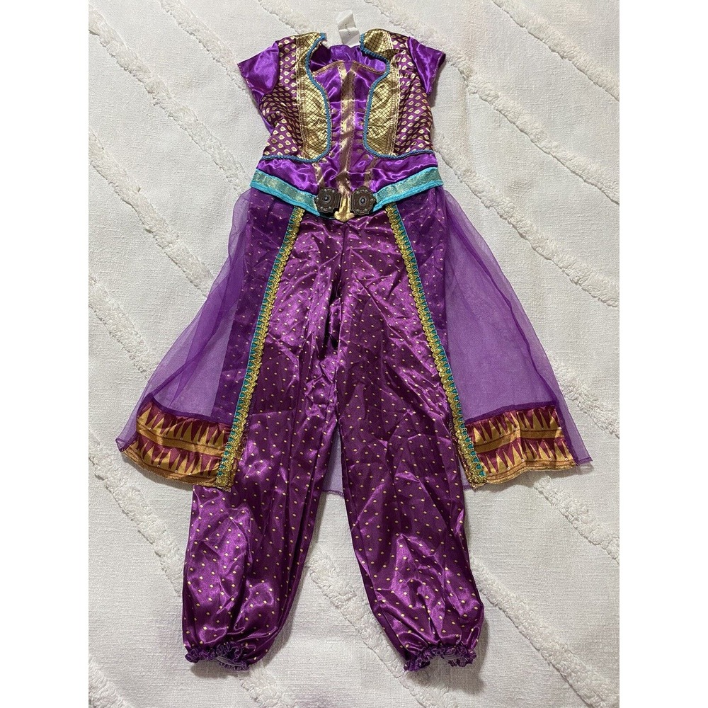 DISNEY PRINCESS JASMIN ALADDIN COSTUME PURPLE SIZE SMALL 4-6X - Read!!